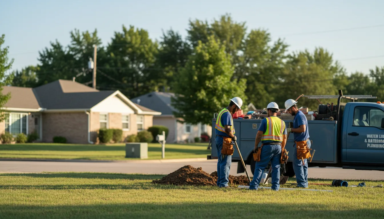 Residential water line and bathroom plumbing service in Assaria, KS
